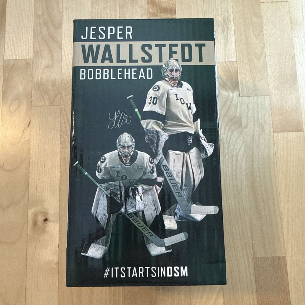 Jesper Wallstedt Iowa Wild bobblehead Only 1500 Made - New Still In Box